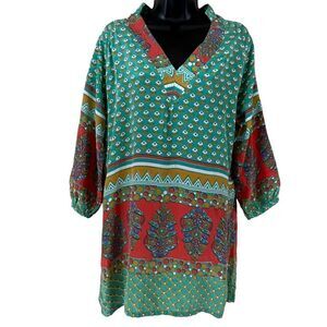 Tolani Nisha Silk Abstract Printed Tunic Top